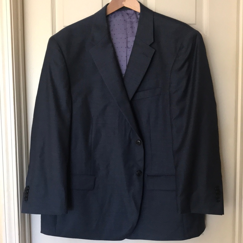 NWOT Mens sports coat by Jos A Bank, size 48 regular. Beautiful Navy Blue